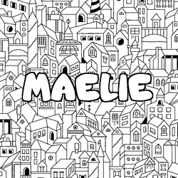 Coloraci&oacute;n del nombre MAELIE - decorado ciudad