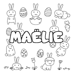 Coloraci&oacute;n del nombre MA&Euml;LIE - decorado Pascua