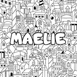Coloraci&oacute;n del nombre MA&Euml;LIE - decorado ciudad