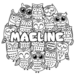 Coloraci&oacute;n del nombre MAELINE - decorado b&uacute;hos