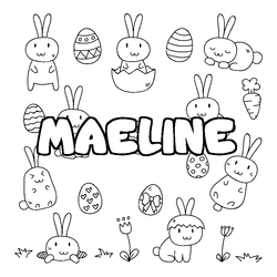 Coloraci&oacute;n del nombre MAELINE - decorado Pascua