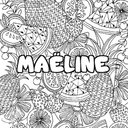 Coloraci&oacute;n del nombre MA&Euml;LINE - decorado mandala de frutas