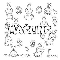 Coloraci&oacute;n del nombre MA&Euml;LINE - decorado Pascua