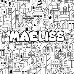 Coloraci&oacute;n del nombre MAELISS - decorado ciudad