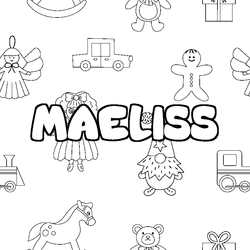 Coloraci&oacute;n del nombre MAELISS - decorado juguetes