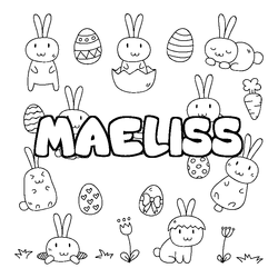 Coloraci&oacute;n del nombre MAELISS - decorado Pascua