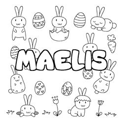 Coloraci&oacute;n del nombre MAELIS - decorado Pascua