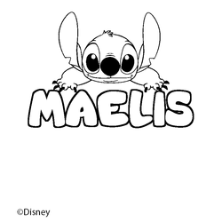 Coloraci&oacute;n del nombre MAELIS - decorado Stitch