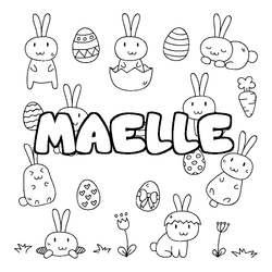 Coloraci&oacute;n del nombre MAELLE - decorado Pascua