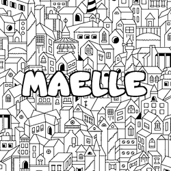 Coloraci&oacute;n del nombre MAELLE - decorado ciudad