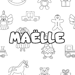 Coloraci&oacute;n del nombre MA&Euml;LLE - decorado juguetes
