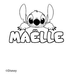 Coloraci&oacute;n del nombre MA&Euml;LLE - decorado Stitch