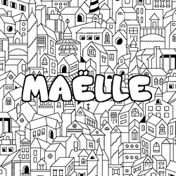 Coloraci&oacute;n del nombre MA&Euml;LLE - decorado ciudad