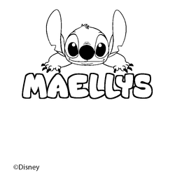 Coloraci&oacute;n del nombre MAELLYS - decorado Stitch