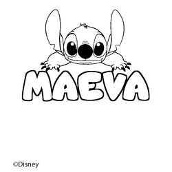 Coloraci&oacute;n del nombre MAEVA - decorado Stitch