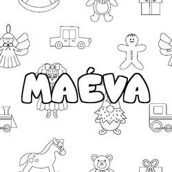 Coloraci&oacute;n del nombre MA&Eacute;VA - decorado juguetes