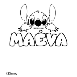 Coloraci&oacute;n del nombre MA&Eacute;VA - decorado Stitch