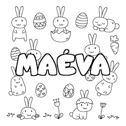 Coloraci&oacute;n del nombre MA&Eacute;VA - decorado Pascua