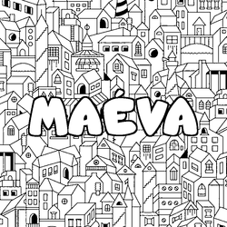 Coloraci&oacute;n del nombre MA&Eacute;VA - decorado ciudad