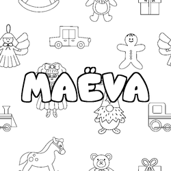 Coloraci&oacute;n del nombre MA&Euml;VA - decorado juguetes