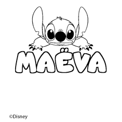 Coloraci&oacute;n del nombre MA&Euml;VA - decorado Stitch