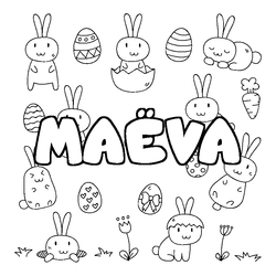 Coloraci&oacute;n del nombre MA&Euml;VA - decorado Pascua