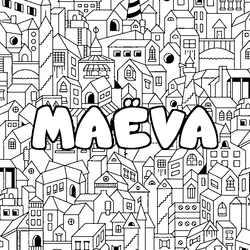 Coloraci&oacute;n del nombre MA&Euml;VA - decorado ciudad