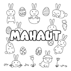 Coloraci&oacute;n del nombre MAHAUT - decorado Pascua
