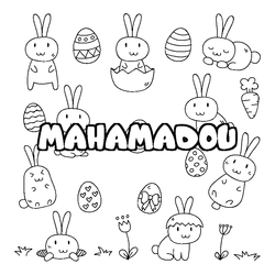 Coloraci&oacute;n del nombre MAHAMADOU - decorado Pascua