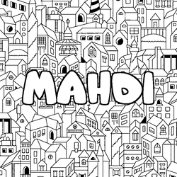Coloraci&oacute;n del nombre MAHDI - decorado ciudad