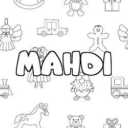 Coloraci&oacute;n del nombre MAHDI - decorado juguetes
