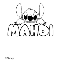Coloraci&oacute;n del nombre MAHDI - decorado Stitch
