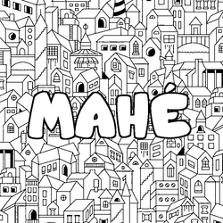 Coloraci&oacute;n del nombre MAH&Eacute; - decorado ciudad