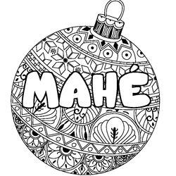 Coloraci&oacute;n del nombre MAH&Eacute; - decorado bola de Navidad