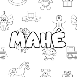 Coloraci&oacute;n del nombre MAH&Eacute; - decorado juguetes