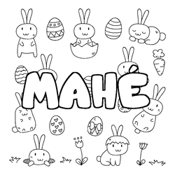 Coloraci&oacute;n del nombre MAH&Eacute; - decorado Pascua