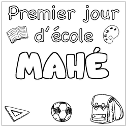 Coloraci&oacute;n del nombre MAH&Eacute; - decorado primer d&iacute;a de escuela
