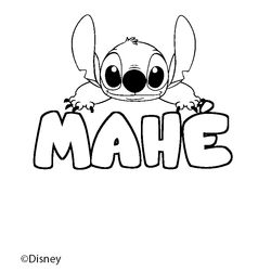 Coloraci&oacute;n del nombre MAH&Eacute; - decorado Stitch