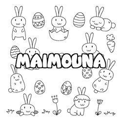Coloraci&oacute;n del nombre MAIMOUNA - decorado Pascua