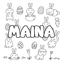 Coloraci&oacute;n del nombre MAINA - decorado Pascua