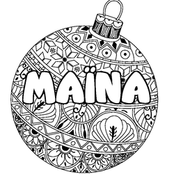 Coloraci&oacute;n del nombre MA&Iuml;NA - decorado bola de Navidad