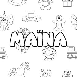 Coloraci&oacute;n del nombre MA&Iuml;NA - decorado juguetes