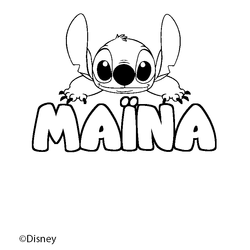 Coloraci&oacute;n del nombre MA&Iuml;NA - decorado Stitch