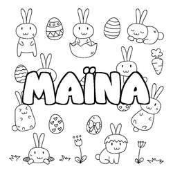 Coloraci&oacute;n del nombre MA&Iuml;NA - decorado Pascua