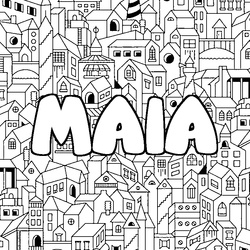 Coloraci&oacute;n del nombre MAIA - decorado ciudad