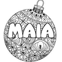 Coloraci&oacute;n del nombre MAIA - decorado bola de Navidad
