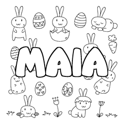 Coloraci&oacute;n del nombre MAIA - decorado Pascua