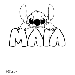 Coloraci&oacute;n del nombre MAIA - decorado Stitch