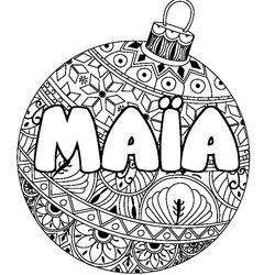 Coloraci&oacute;n del nombre MA&Iuml;A - decorado bola de Navidad