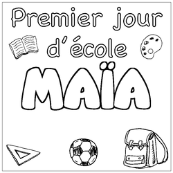 Coloraci&oacute;n del nombre MA&Iuml;A - decorado primer d&iacute;a de escuela